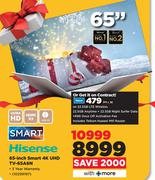 Hisense 65" Smart 4K UHD TV 65A6N