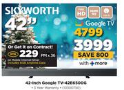 Skyworth 42-Inch Google TV-42E6500G-On Mobile Internet Silver