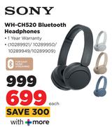 Sony WH-CH520 Bluetooth Headphones-Each