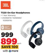 JBL T520 On-Ear Headphones-Each