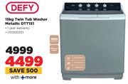 Defy 15Kg Twin Tub Washer (Metallic) DTT151