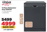Univa 13 Place Dishwasher (Grey) UDW301