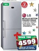 LG Metallic Bottom Freezer Fridge-283ltr
