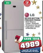 LG Silver Bottom Freezer Fridge-322ltr