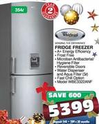  Whirlpool Fridge Freezer-354ltr