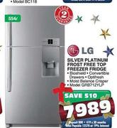 LG Silver Platinum Frost Free Top Freezer Fridge-554Ltr