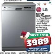 LG Silver Dishwasher