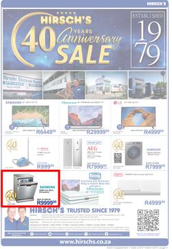 Hirsch's : 40 Year Anniversary Sale (22 Feb - 3 March 2019), page 1