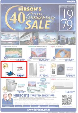 Hirsch's : 40 Year Anniversary Sale (22 Feb - 3 March 2019), page 1