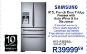 Samsung 510Ltr French Door Fridge/Freezer With Auto Water & Ice Dispenser RF24FSEDBSL S/N 46154