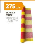 Barrier Fence-50 x 1m Each