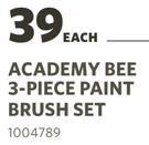 Academy Bee 3 Piece Paint Brush Set-Each