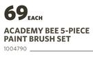 Academy Bee 5 Piece Paint Brush Set-Each