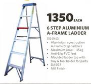 6 Step Aluminium A-Frame Ladder-Each