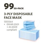 3 Ply Disposable Face Mask-50's Pack