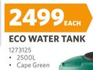 Eco 2500L Water Tank (Cape Green)-Each
