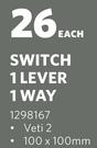 Veti Switch 1 Lever 1 Way-Each