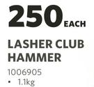 Lasher Club Hammer 1.1Kg-Each