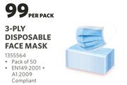 3 Ply Disposable Face Mask-Per Pack