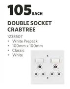 Double Socket Crabtree-Each