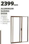 Aluminium Sliding Door 1800 x 2100mm-Each