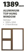 Aluminium Top Hung Window 1200 x 1200-Each