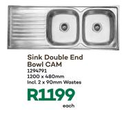 CAM Sink Double End Bowl-1200 x 480mm Each