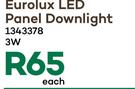 Eurolux LED panel Downlight 3W-Each