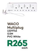 Waco Multiplug PVC White 0.5M-Each