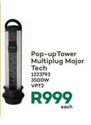 Major Tech Pop Up Tower Multiplug 3500W VPT2-Each