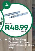 Econo Ball Bearing Drawer Runner 500mm-45Kg Each