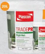 Plascon Tradepro Bright Matt White-20L Each