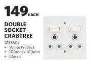 Double Socket Crabtree-Each