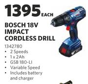 Bosch 18V Imapct Cordless Drill-Each