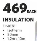 Isotherm Insulation 50mm-1.2m x 10m Each