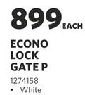Econo Lock Gate P White-Each