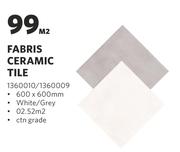 Fabris Ceramic Tiles-600 x 600mm Per Sqm