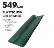 Plastic USB Green Sheet-Each