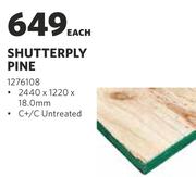 Shutterply Pine-2440 x 1220 x 18.0mm Each