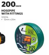 Hosepipe With Fittings 12mm x 20m-Each