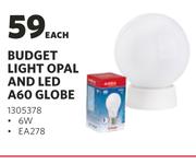 Eurolux Budget Light Opal & LED A60 Globe-Each