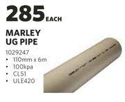 Marley UG Pipe-110mm x 6m Each