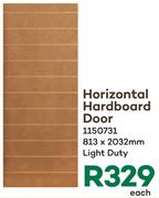 Horizontal Hardboard Door 813 x 2032mm