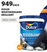 Dulux Weather Guard Brillaint-20L Each