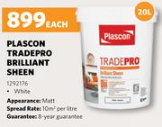 Plascon Tradepro Brilliant Sheen White-20L Each