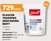 Plascon Tradepro High Hiding Matt White-20L Each