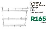Chrome Spice Rack 3 Tier Wall Mounted 1275087-Each
