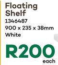 Floating Shelf White 1346487-900 x 235 x 38mm Each