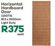 Horizontal Hardboard Door Light Duty 1150731-813 x 2032mm Each