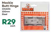 Mackie Butt Hinge 100mm Steel 1346156-Each